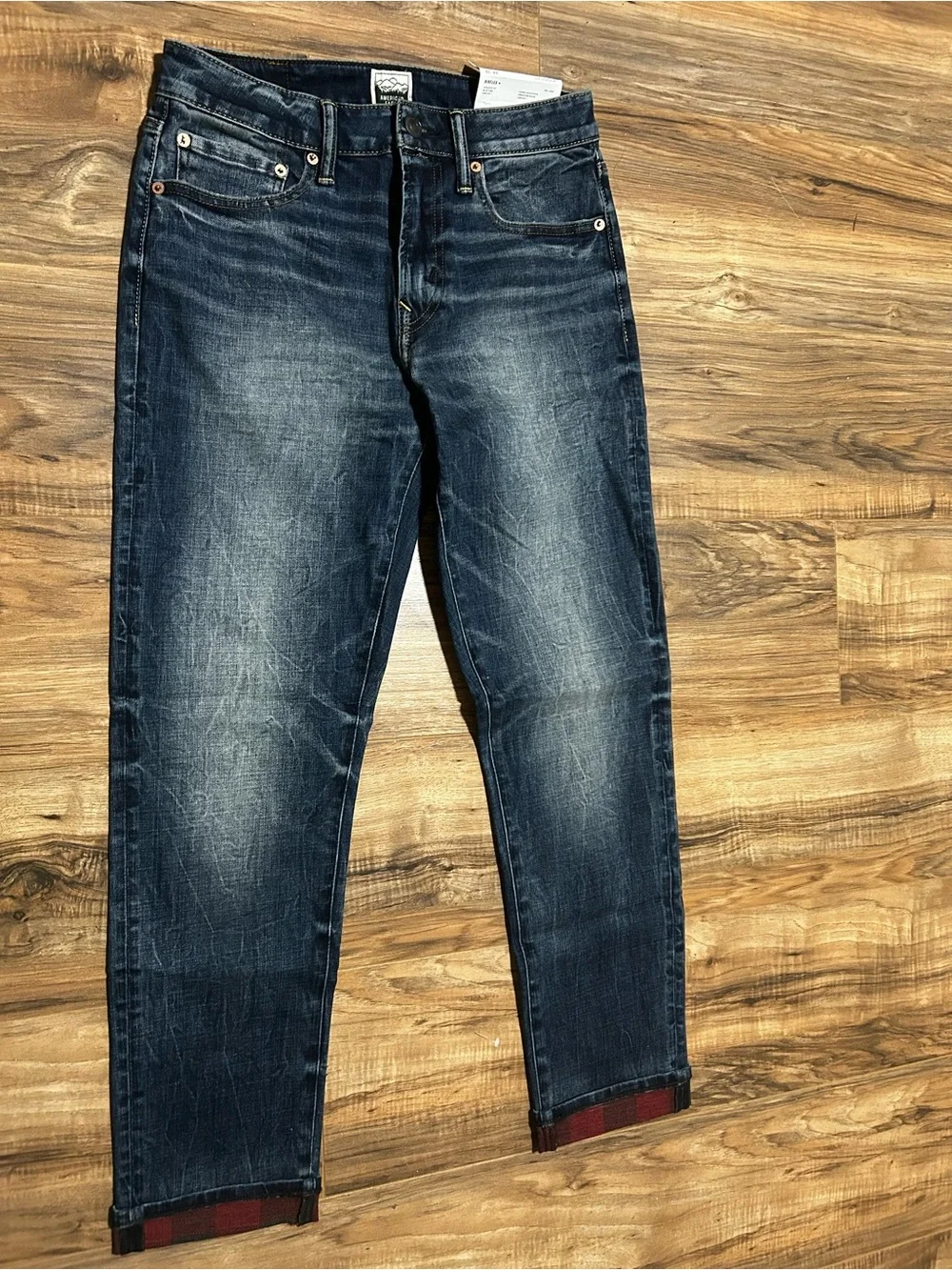 American Eagle Outfitters Men’s Slim Straight Washed Blue Jeans